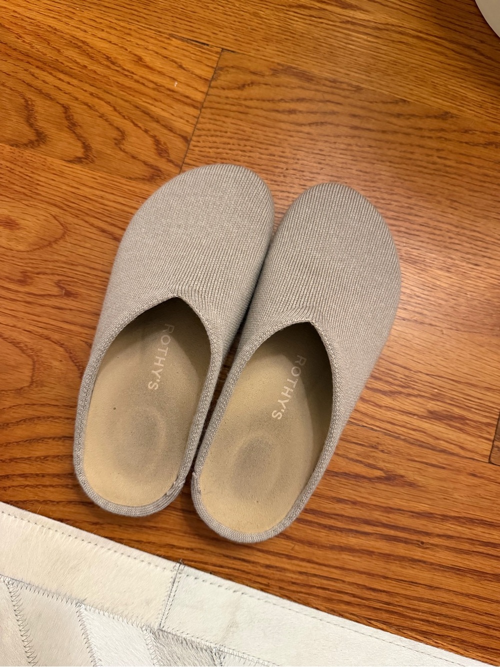Rothy's Women's Slip-On Mules in Taupe Knit